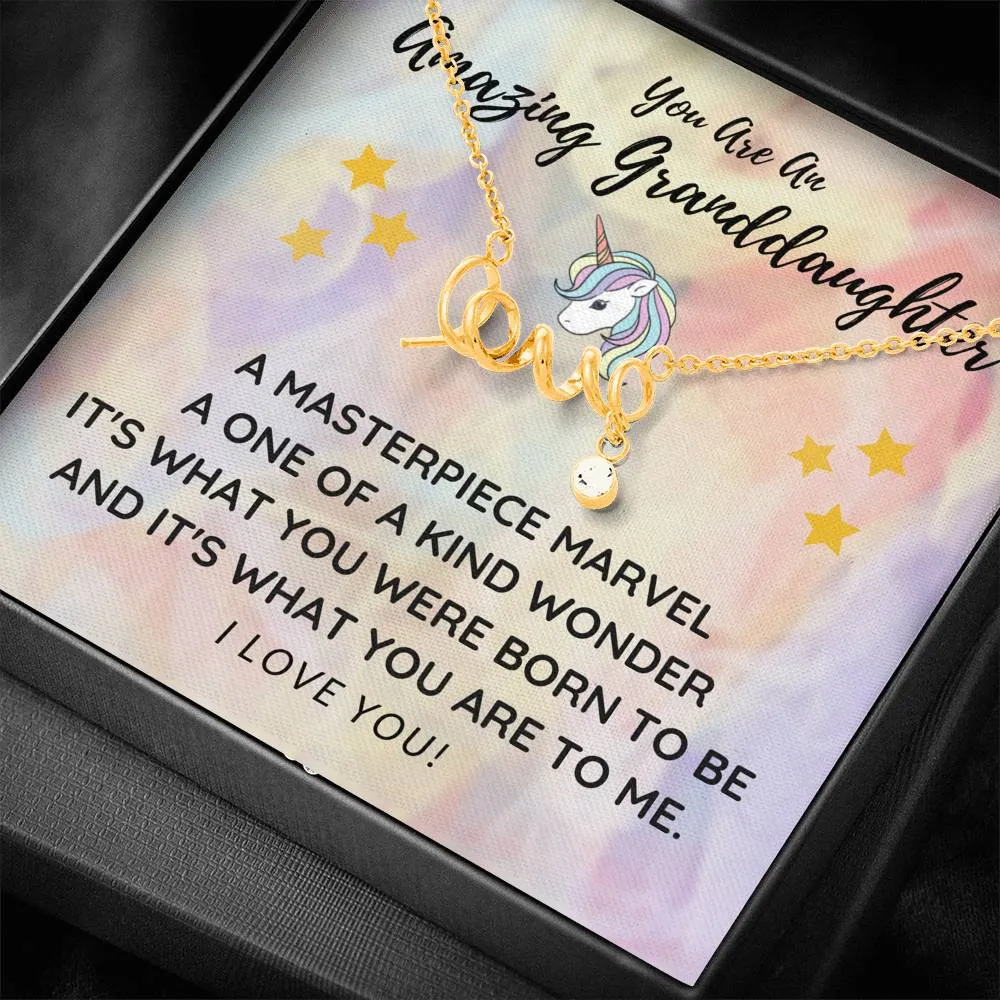 A Masterpiece Marvel-Scripted Love Necklace for Granddaughter