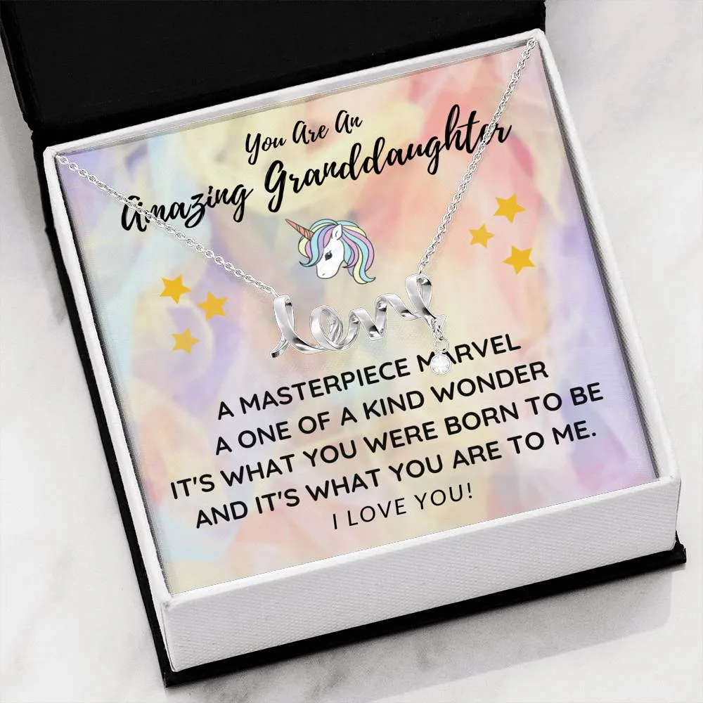 A Masterpiece Marvel-Scripted Love Necklace for Granddaughter