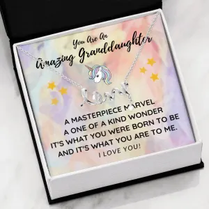 A Masterpiece Marvel-Scripted Love Necklace for Granddaughter