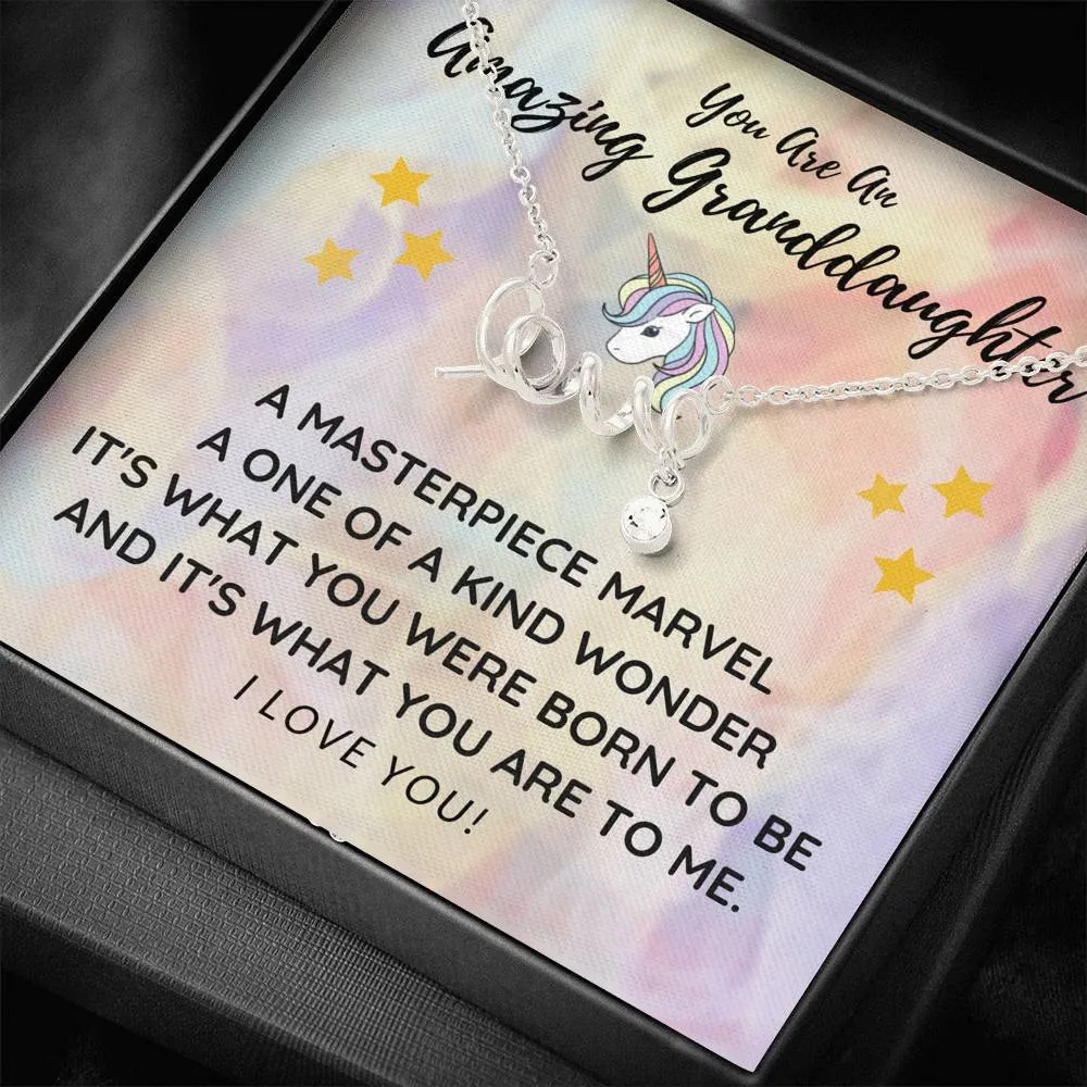 A Masterpiece Marvel-Scripted Love Necklace for Granddaughter