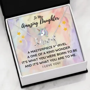 A one of a kind wonder-Scripted Love Necklace for Daughter