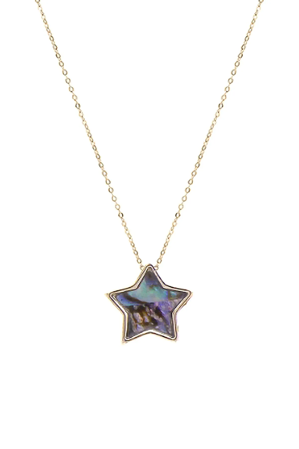 ABALONE STAR CHARM PENDANT NECKLACE
