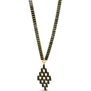 Absolute Gold & Black Baguette Chandelier Necklace