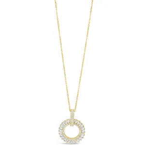 Absolute Gold & Crystal Baguette Halo Long Length Necklace