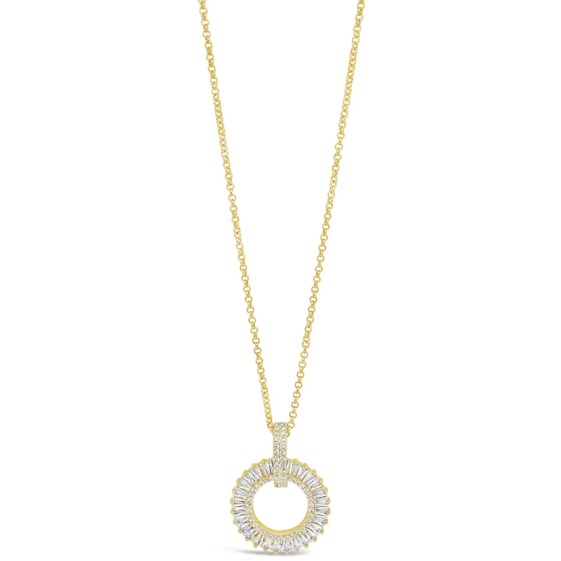 Absolute Gold & Crystal Baguette Halo Necklace