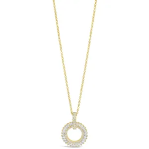 Absolute Gold & Crystal Baguette Halo Necklace