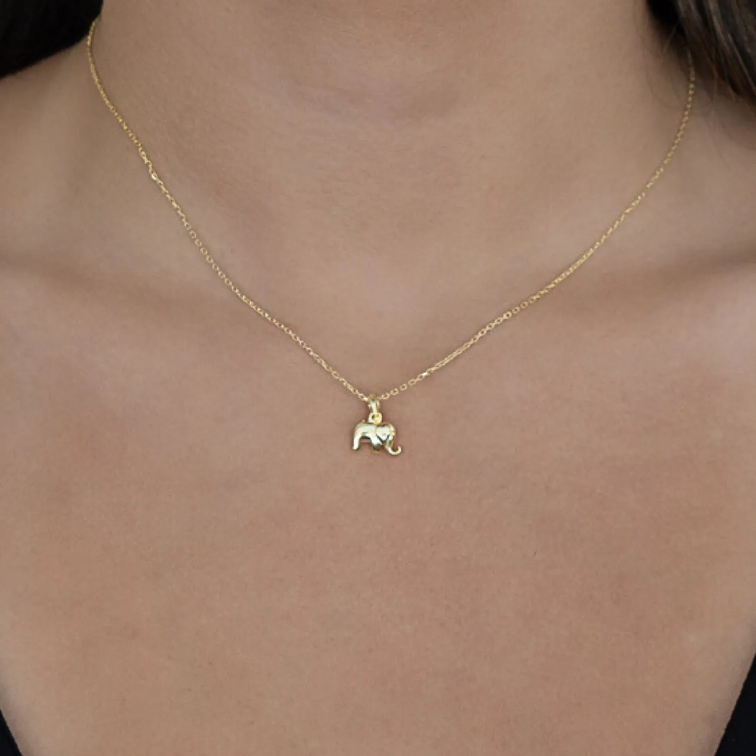 Abundance Elephant Pendant Gold Chain Necklace