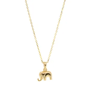 Abundance Elephant Pendant Gold Chain Necklace