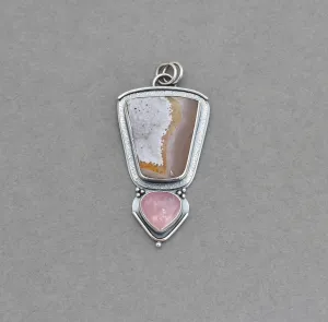Agua Nueva Agate with Natural Druzy and Morganite Pendant.