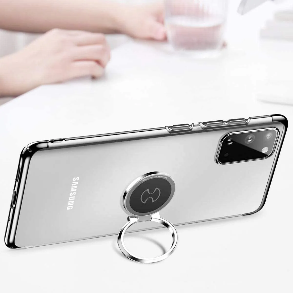 AICase Clear Slim Thin Case with Kickstand Ring Holder for Samsung Galaxy Note 20