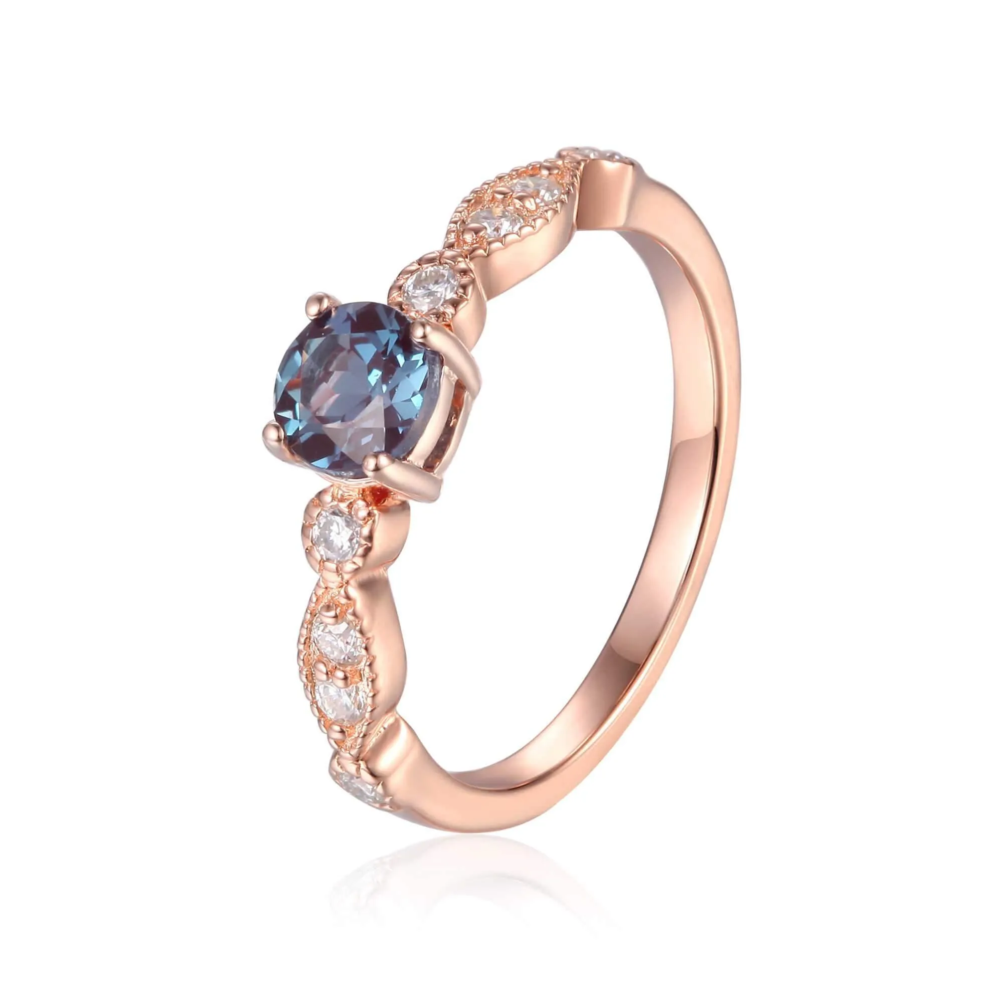 Alexandrite Solitaire Engagement Ring