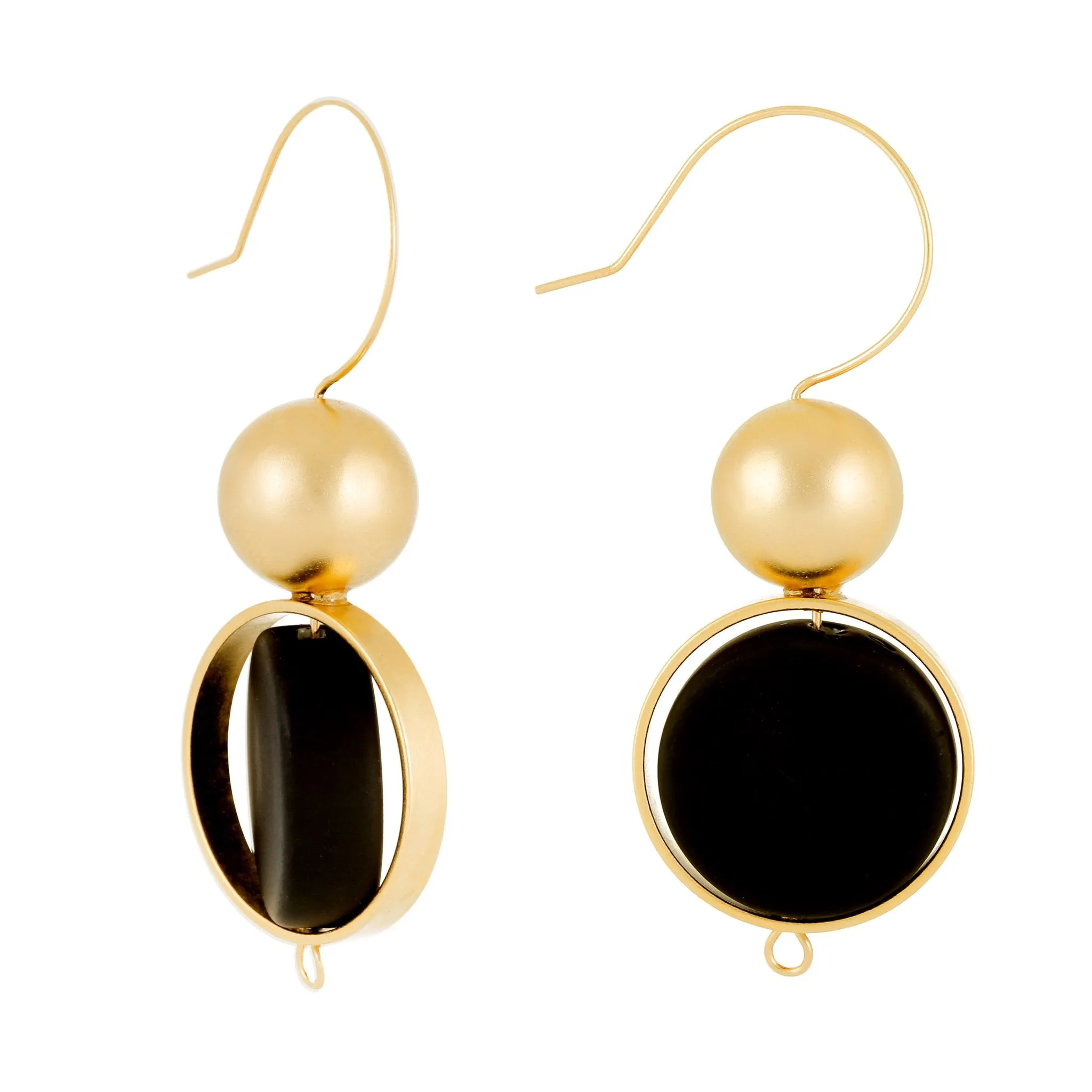 Alice 24K Gold & Gray Earrings