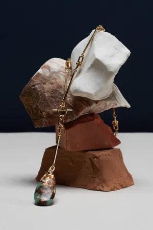 Amazonite Stone Pendant Lariat Necklace