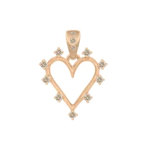 Angel Halo Heart Charm, Champagne Diamond