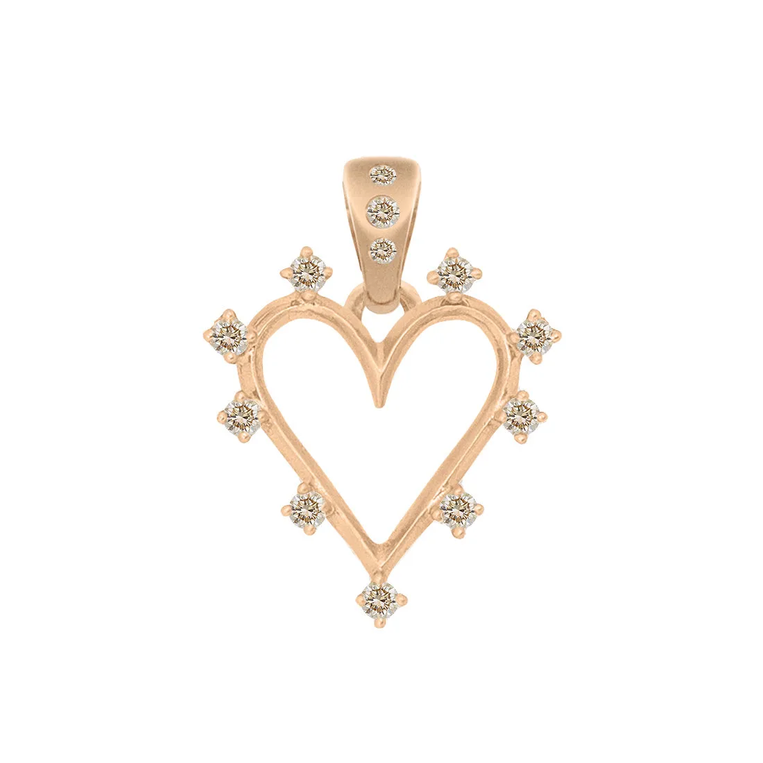 Angel Halo Heart Charm, Diamond