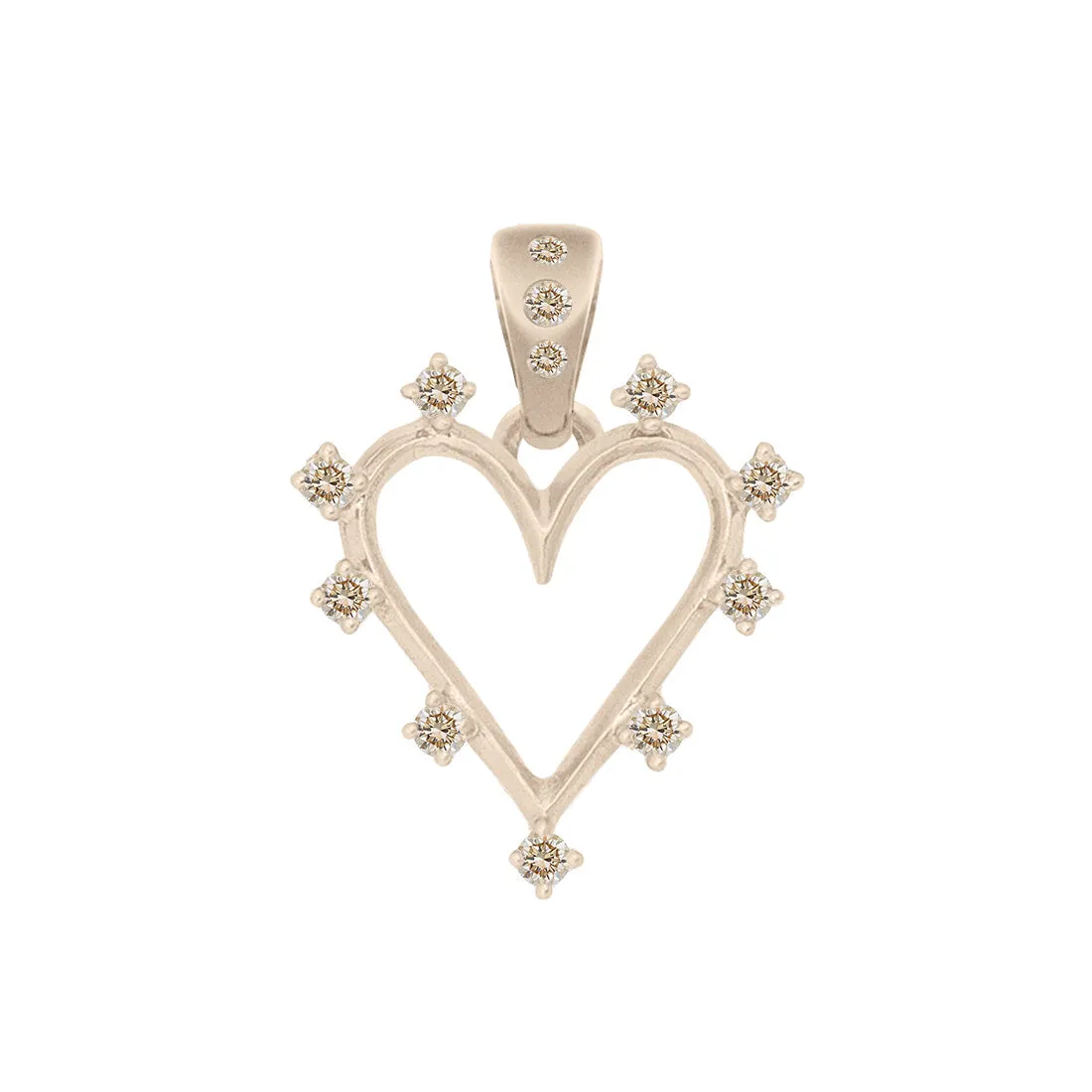 Angel Halo Heart Charm, Diamond