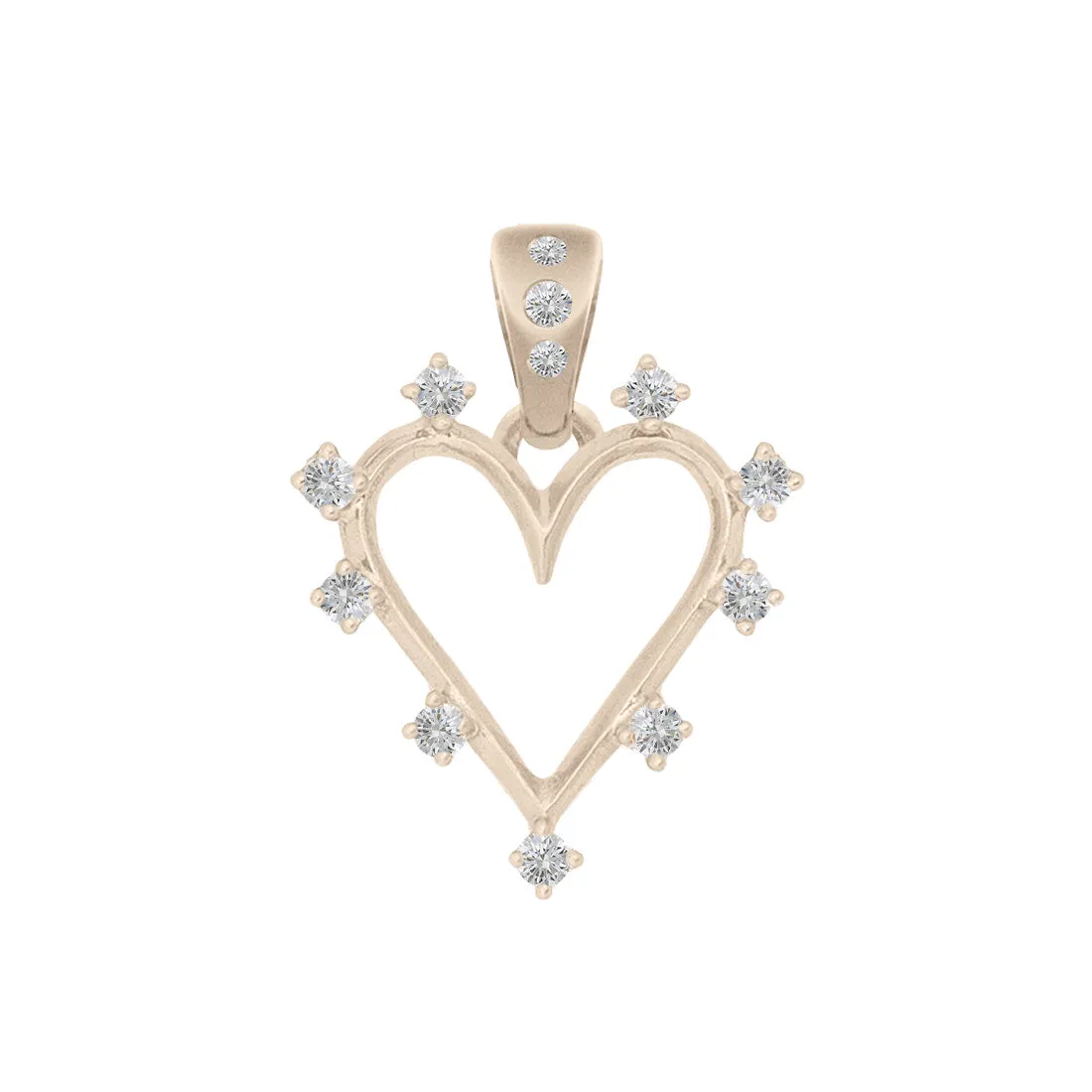 Angel Halo Heart Charm, Diamond