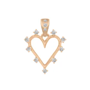 Angel Halo Heart Charm, Diamond