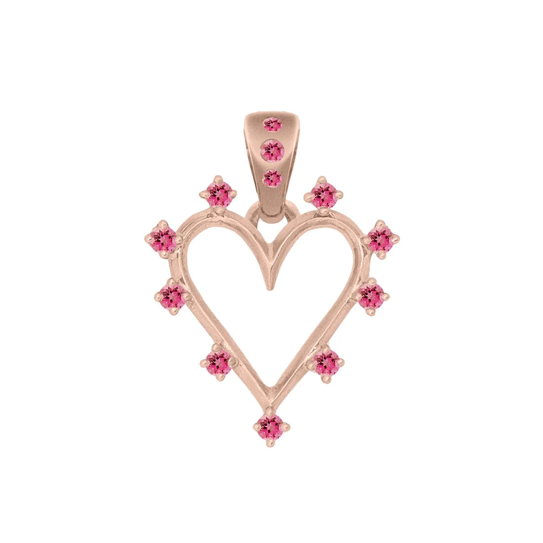 Angel Halo Heart Charm, Tourmaline