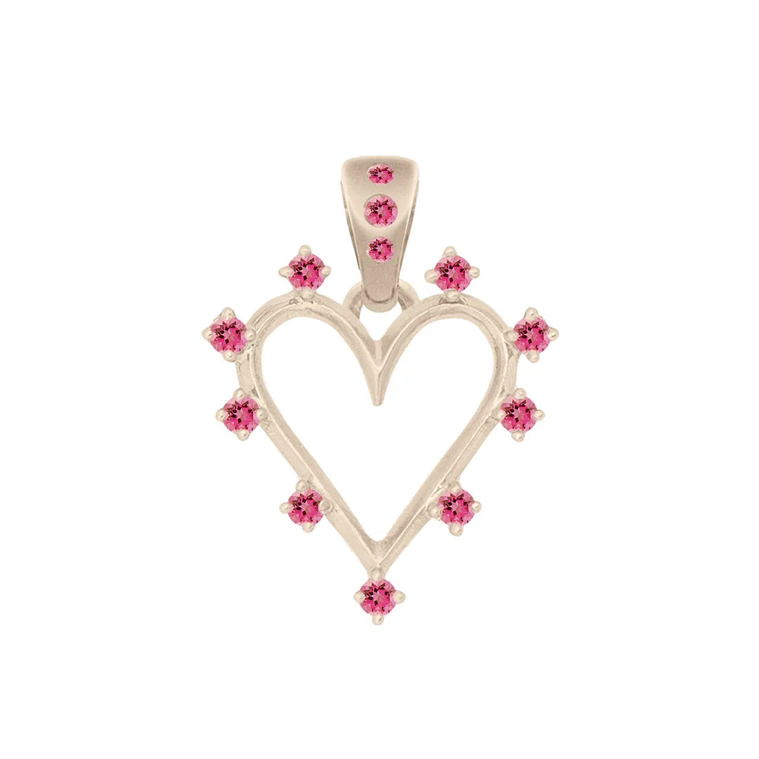 Angel Halo Heart Charm, Tourmaline