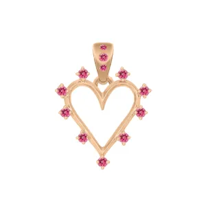 Angel Halo Heart Charm, Tourmaline