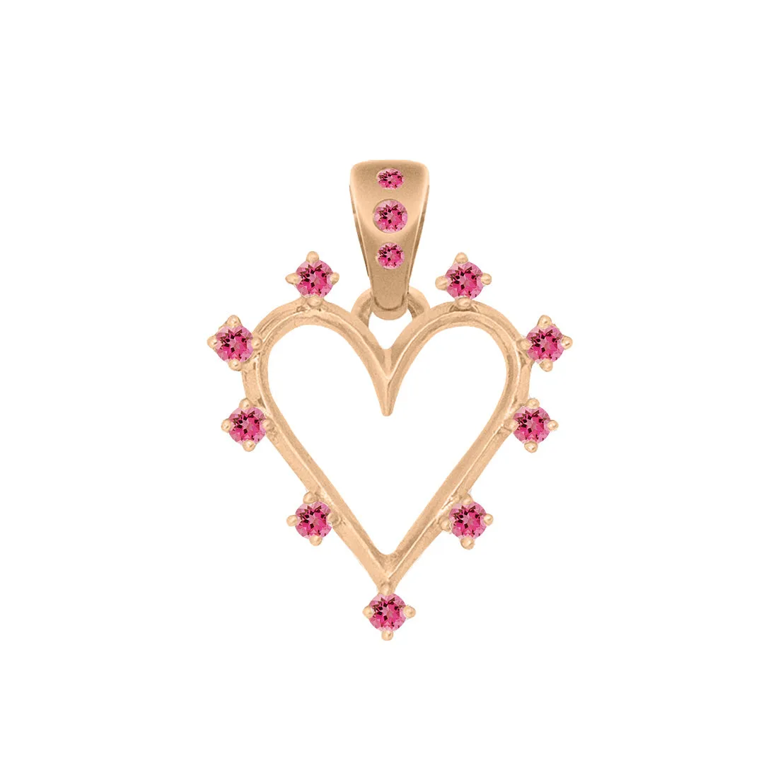 Angel Halo Heart Charm, Tourmaline