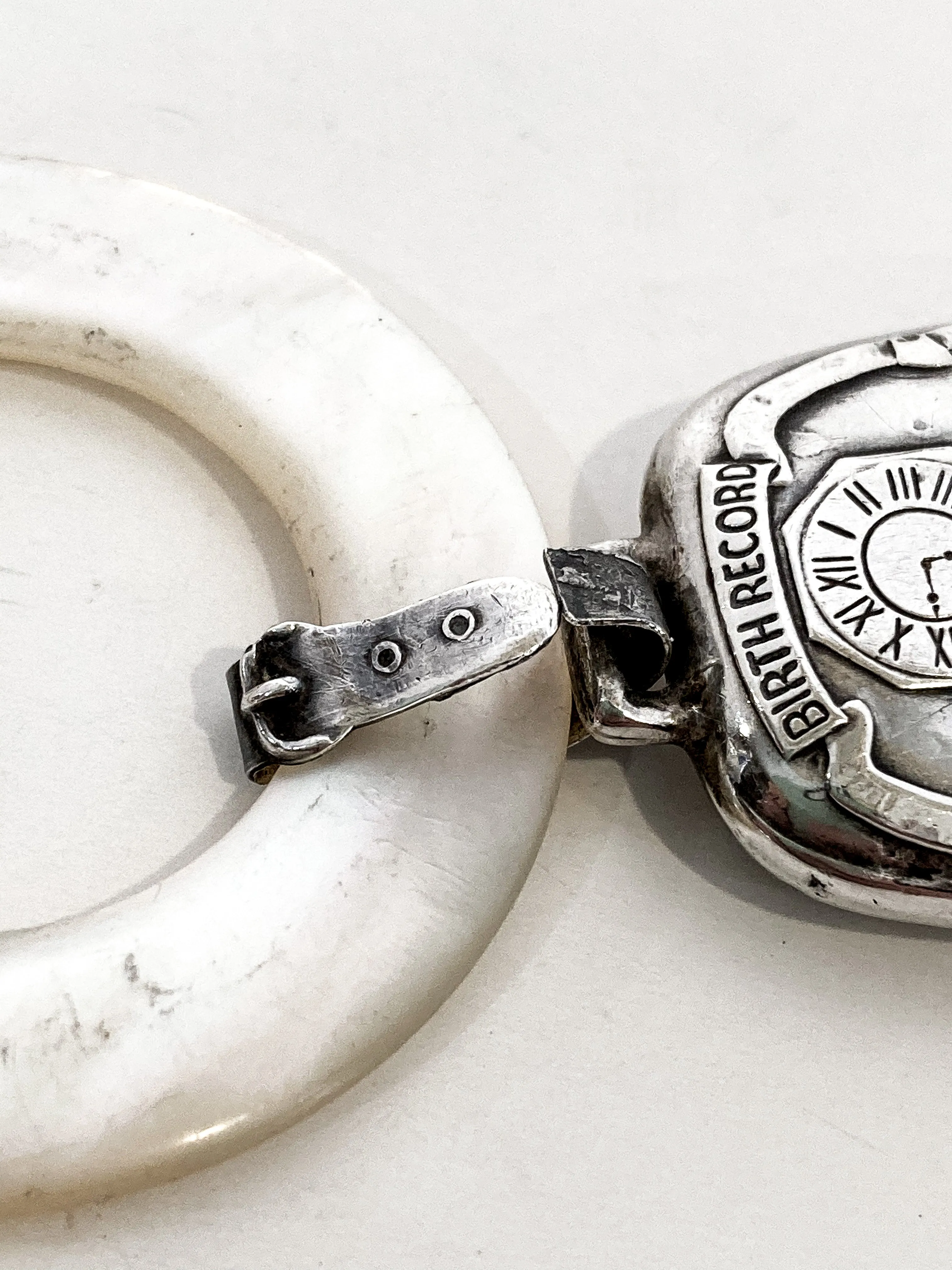 Antique 1926 Sterling Silver June 22 Baby Birth Record Bell Ornament