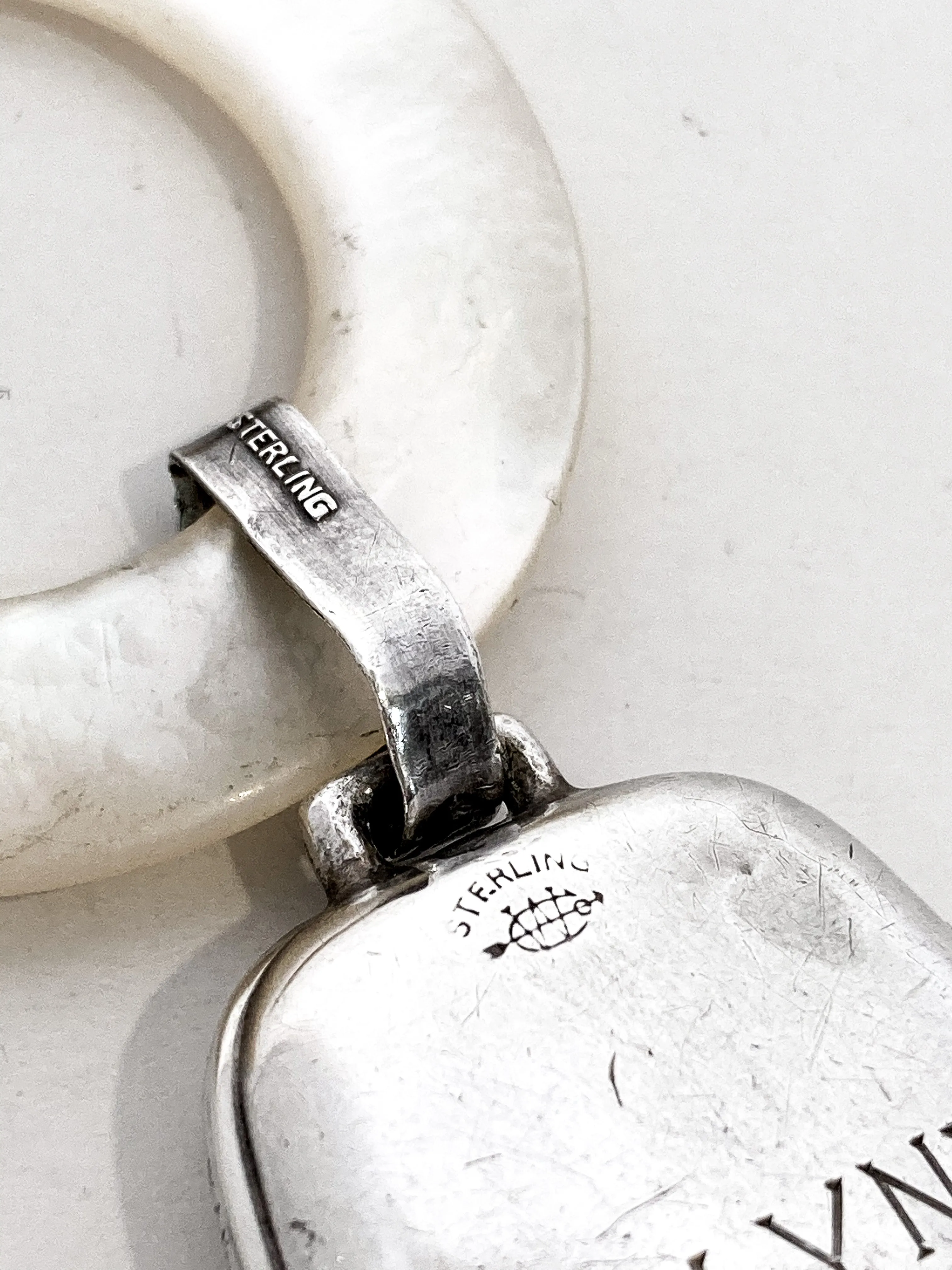 Antique 1926 Sterling Silver June 22 Baby Birth Record Bell Ornament