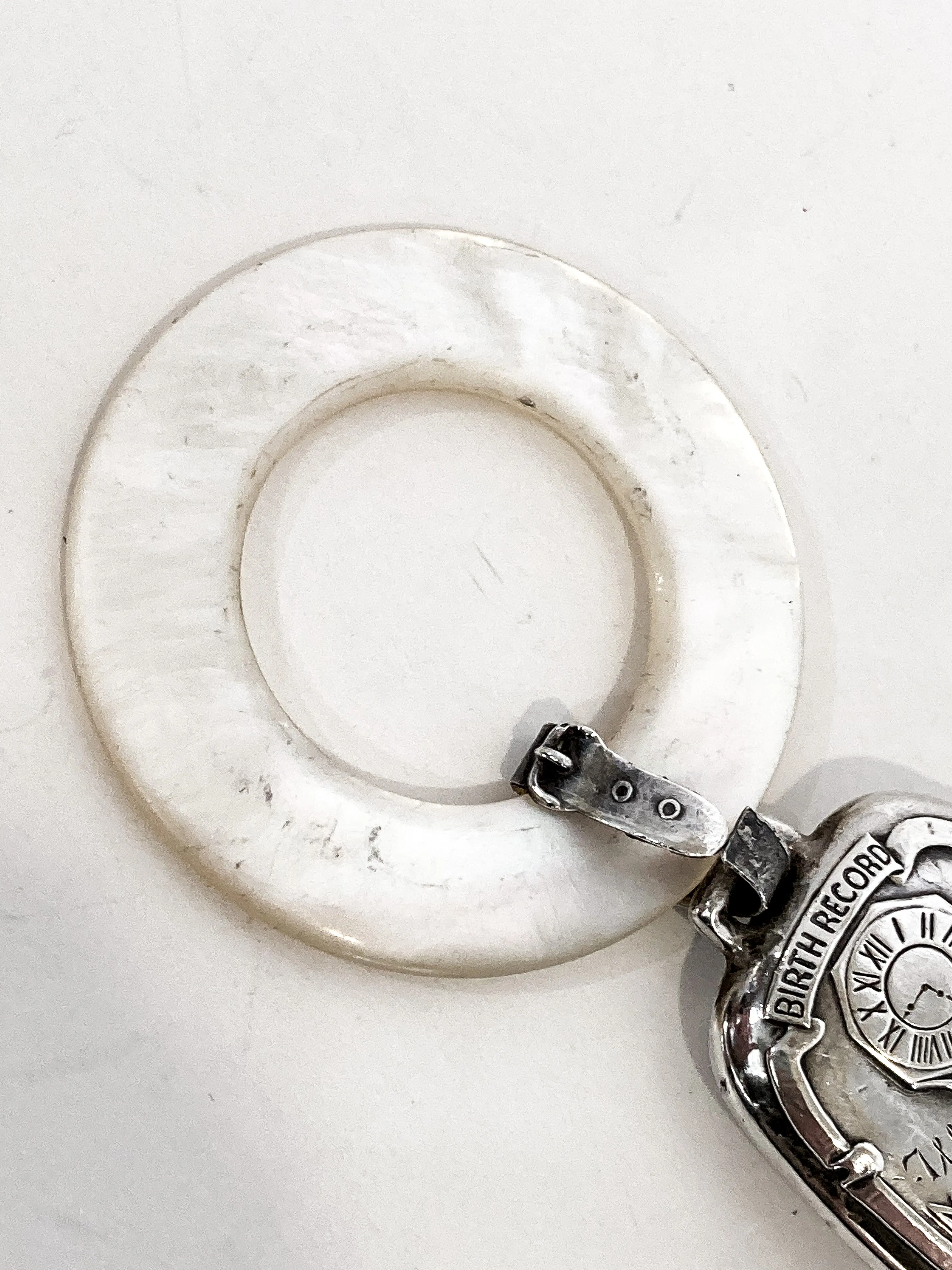 Antique 1926 Sterling Silver June 22 Baby Birth Record Bell Ornament