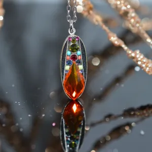 Antique Silver Plated Multi-Color Diva Pendant by Firefly