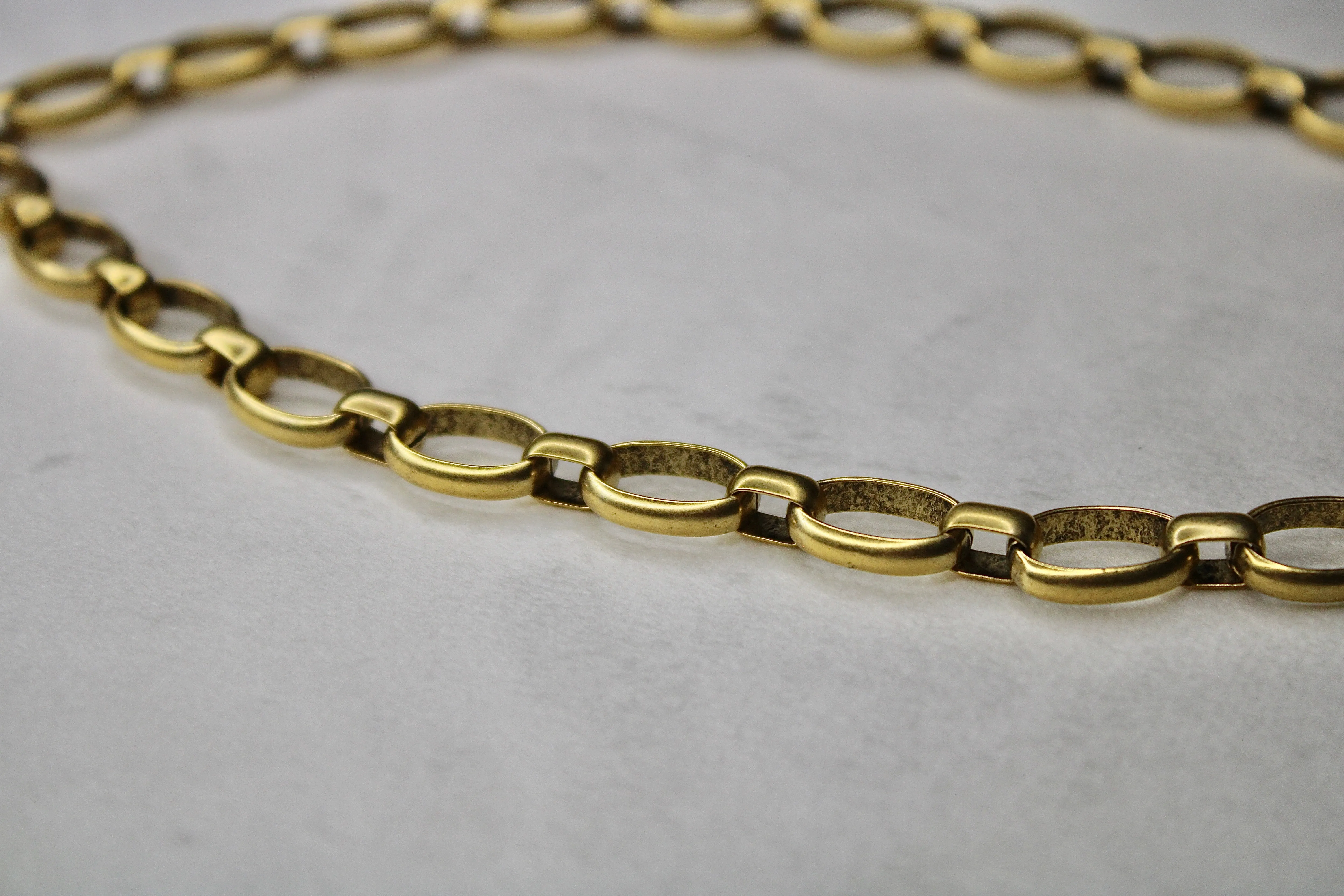 Antiqued Gold Chunky Puff Heart Necklace