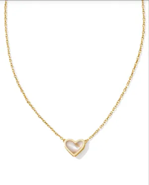 Ari Heart Necklace- Iridescent Abalone