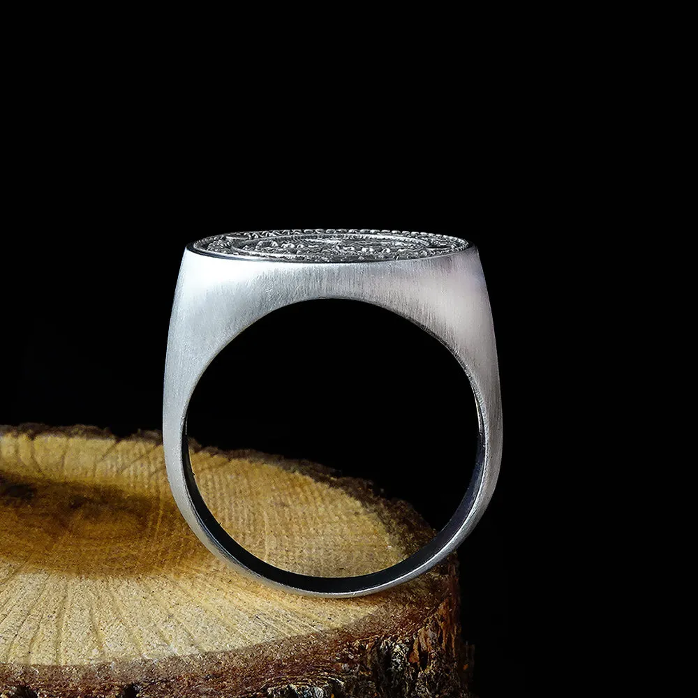 Aut Viam Inveniam Aut Faciam Latin Motto 925 Sterling Silver Men's Signet Ring