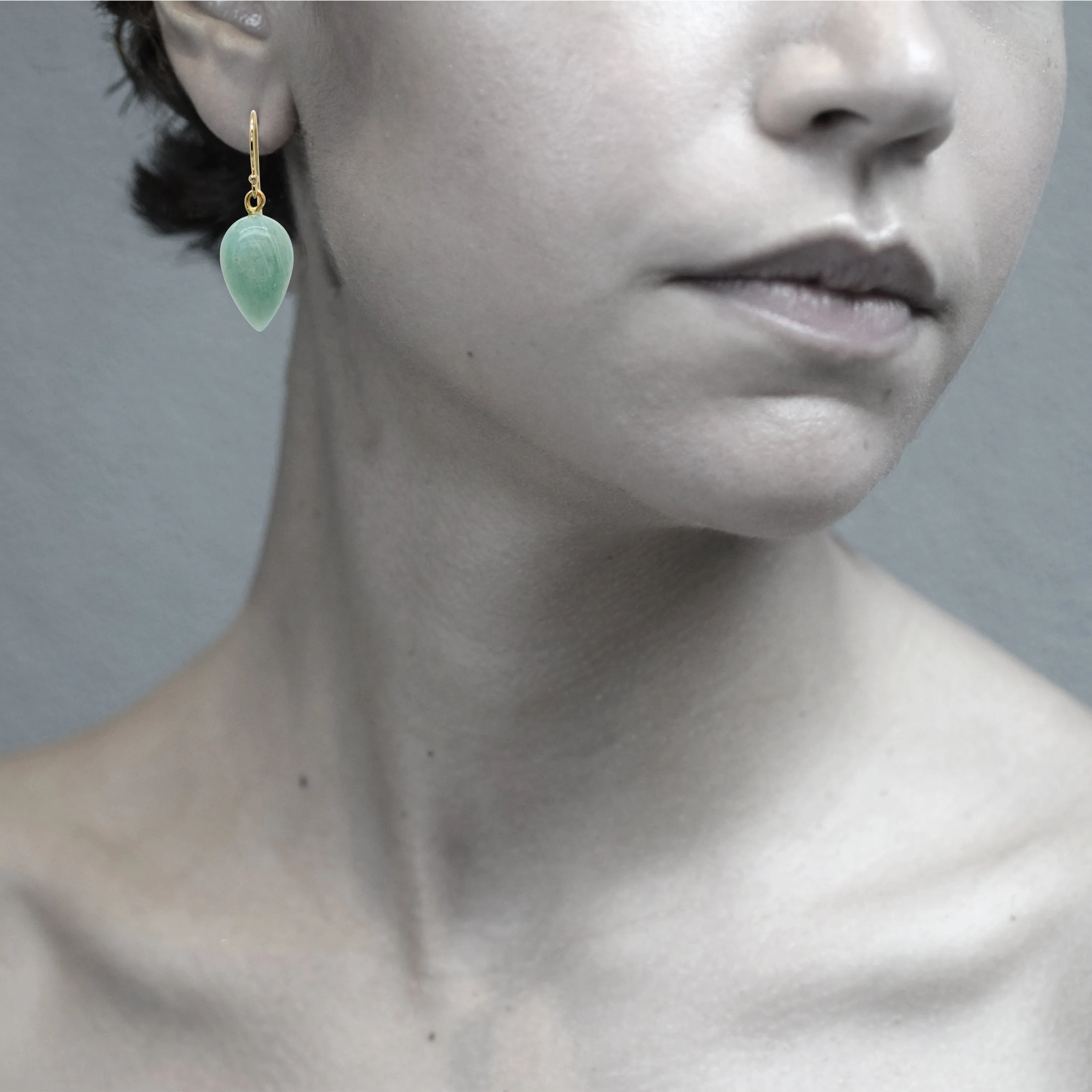 Aventurine Gold Drop Earrings