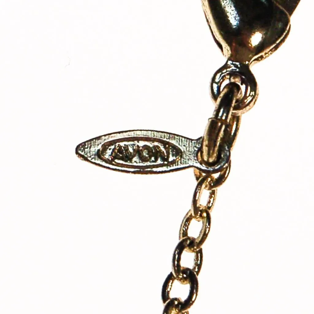 Avon Colorful Crystal Flower Pendant, Blue, Citrine, Olive, Gold, Rhinestones