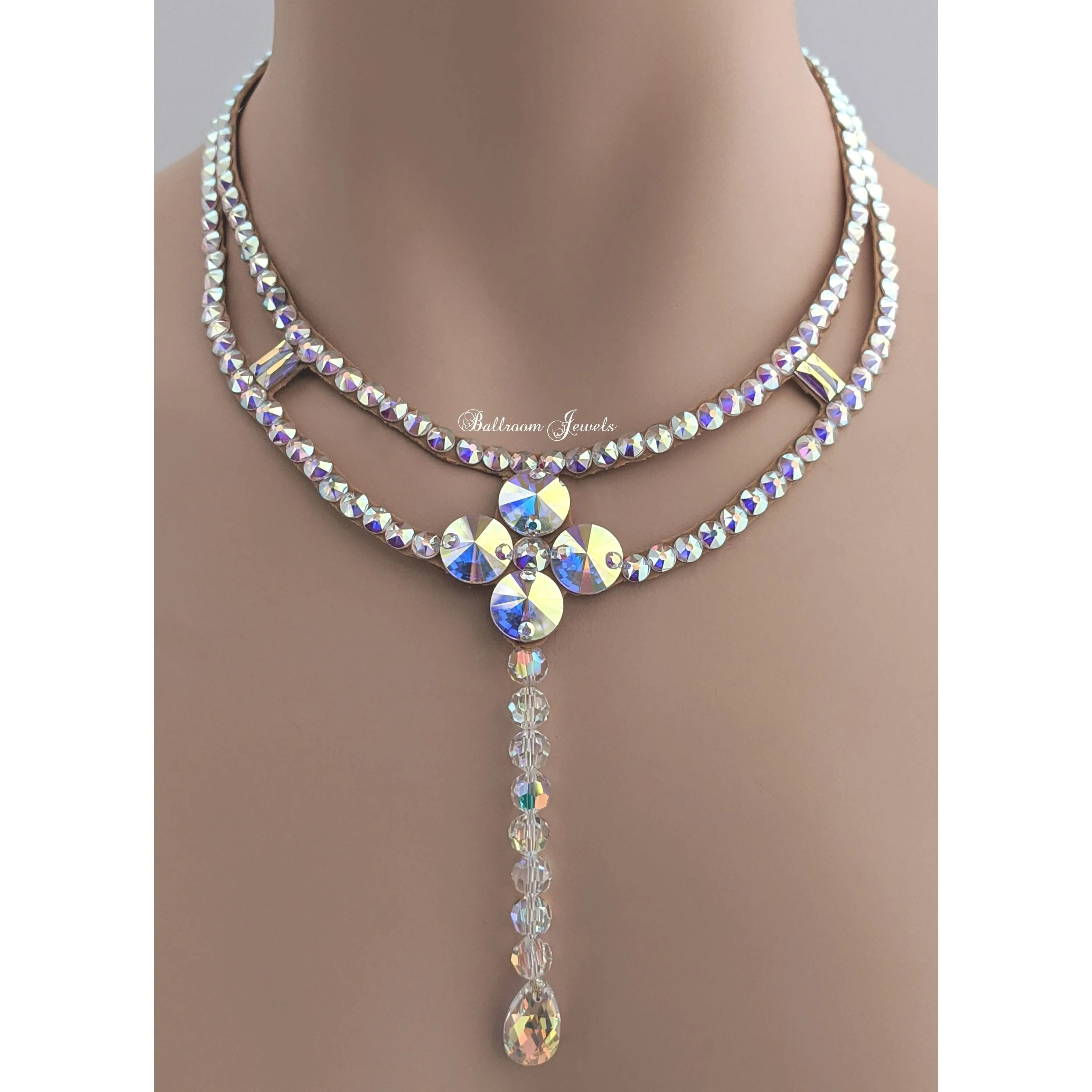 Ballroom necklace Crystal Bead Drop