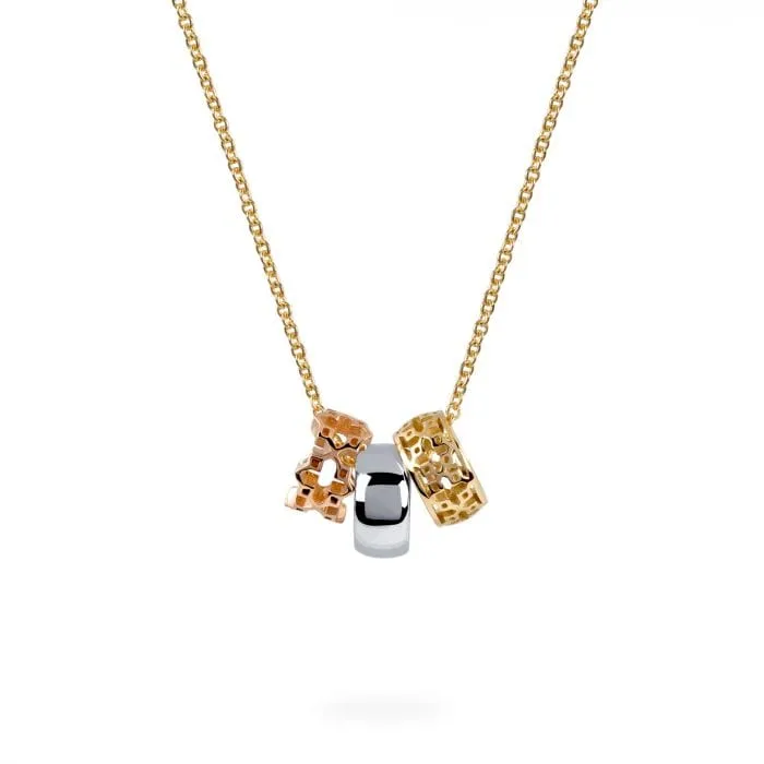 Birks Dare to Dream Three-Ring TriColour Pendant