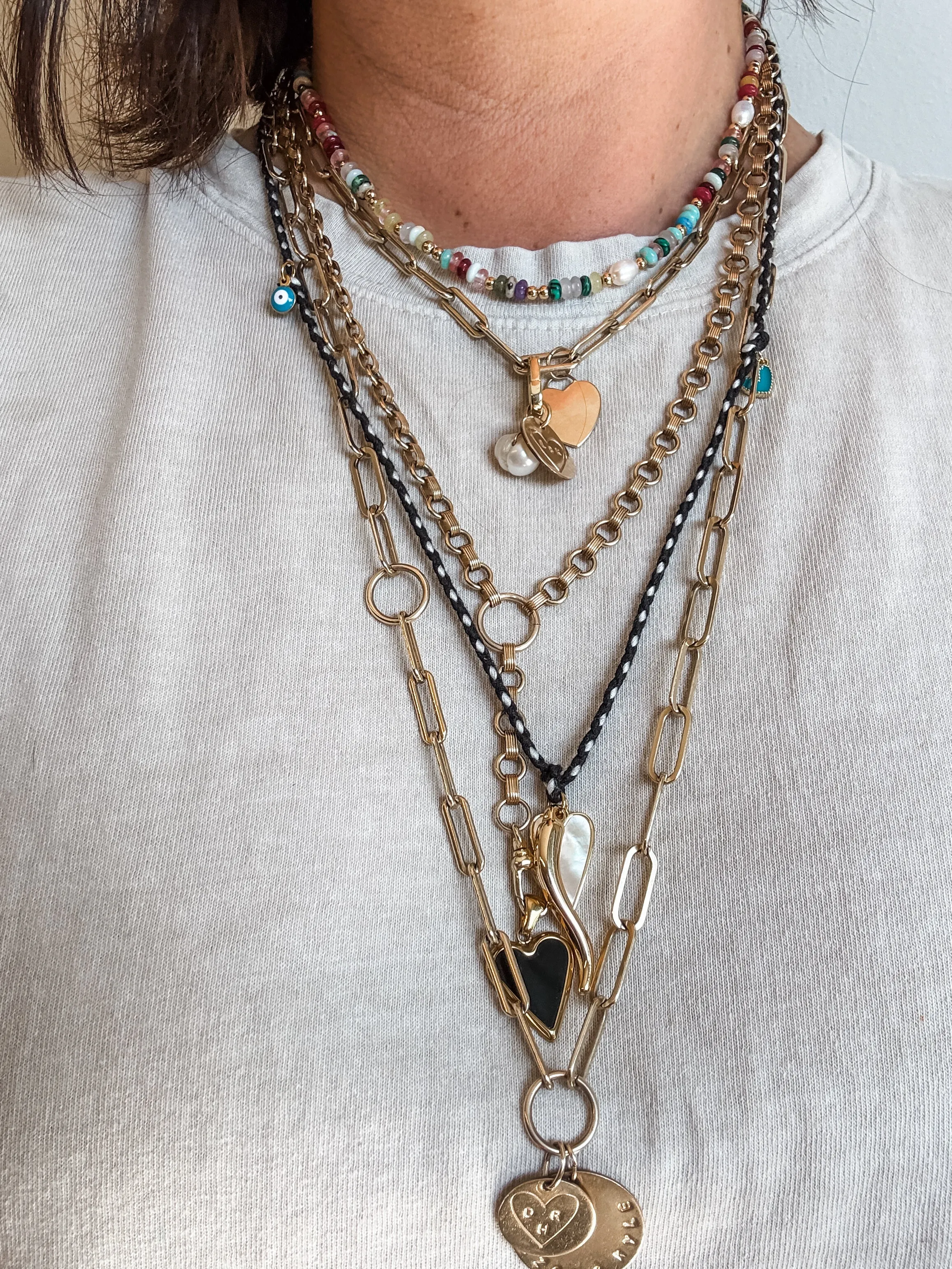 Black and white Amara cord necklace