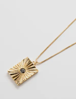 Black Pave Medallion Necklace