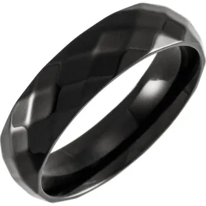 Black Titanium and Carbon Wedding Band