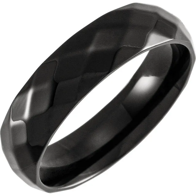 Black Titanium and Carbon Wedding Band