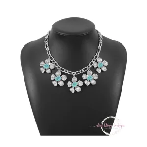 Blossom Breeze - Blue Flower Necklace - WOW WED