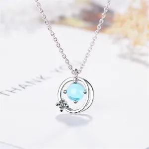 Blue & Cubic Zirconia Pendant Necklace