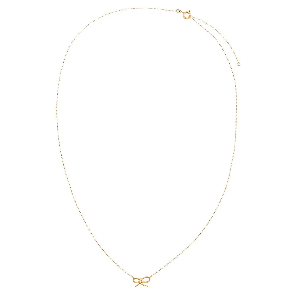 Bow Tie Pendant Necklace 14K
