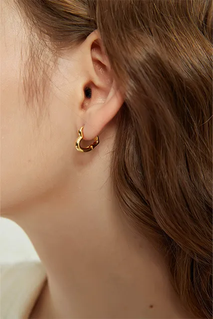 BROOKE GOLD-PLATED HEART HOOP EARRINGS