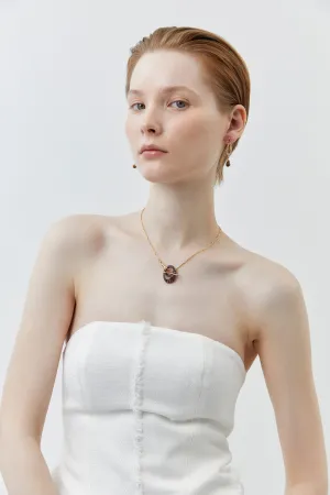 Brown Agate Disc Pendant Necklace