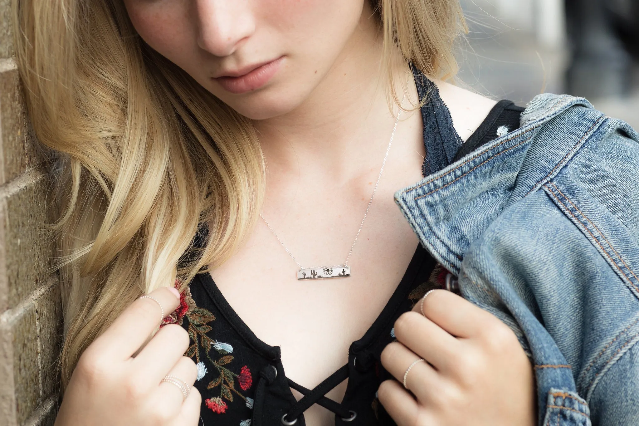 Cactus Day Horizontal Necklace