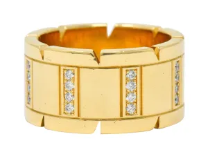 Cartier Vintage Diamond 18 Karat Gold Unisex Tank Francaise Band Ring