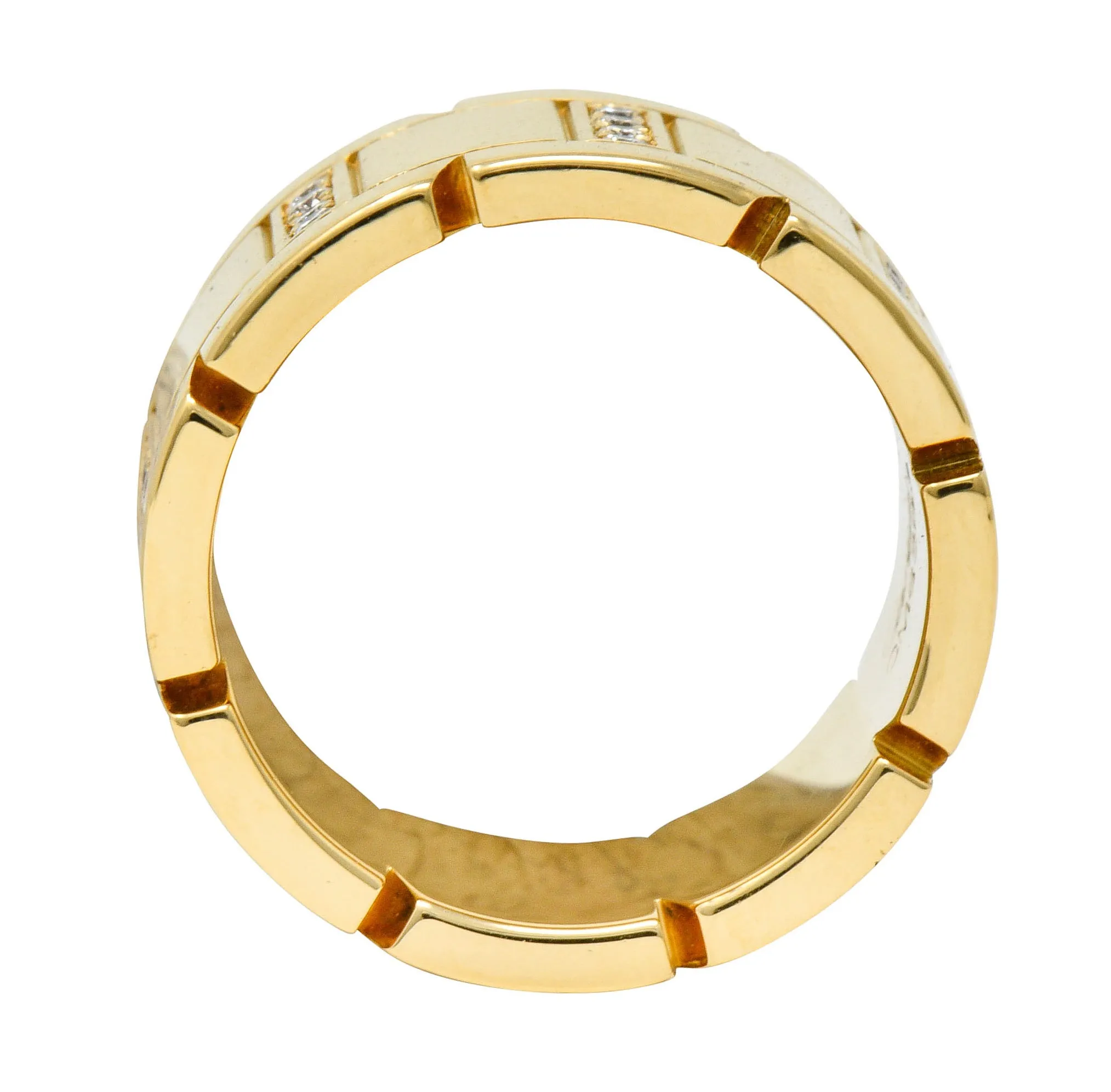 Cartier Vintage Diamond 18 Karat Gold Unisex Tank Francaise Band Ring