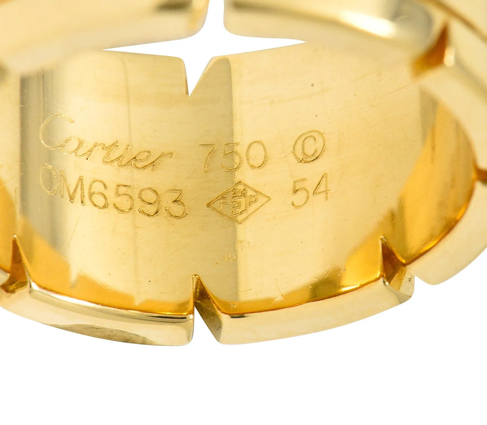 Cartier Vintage Diamond 18 Karat Gold Unisex Tank Francaise Band Ring